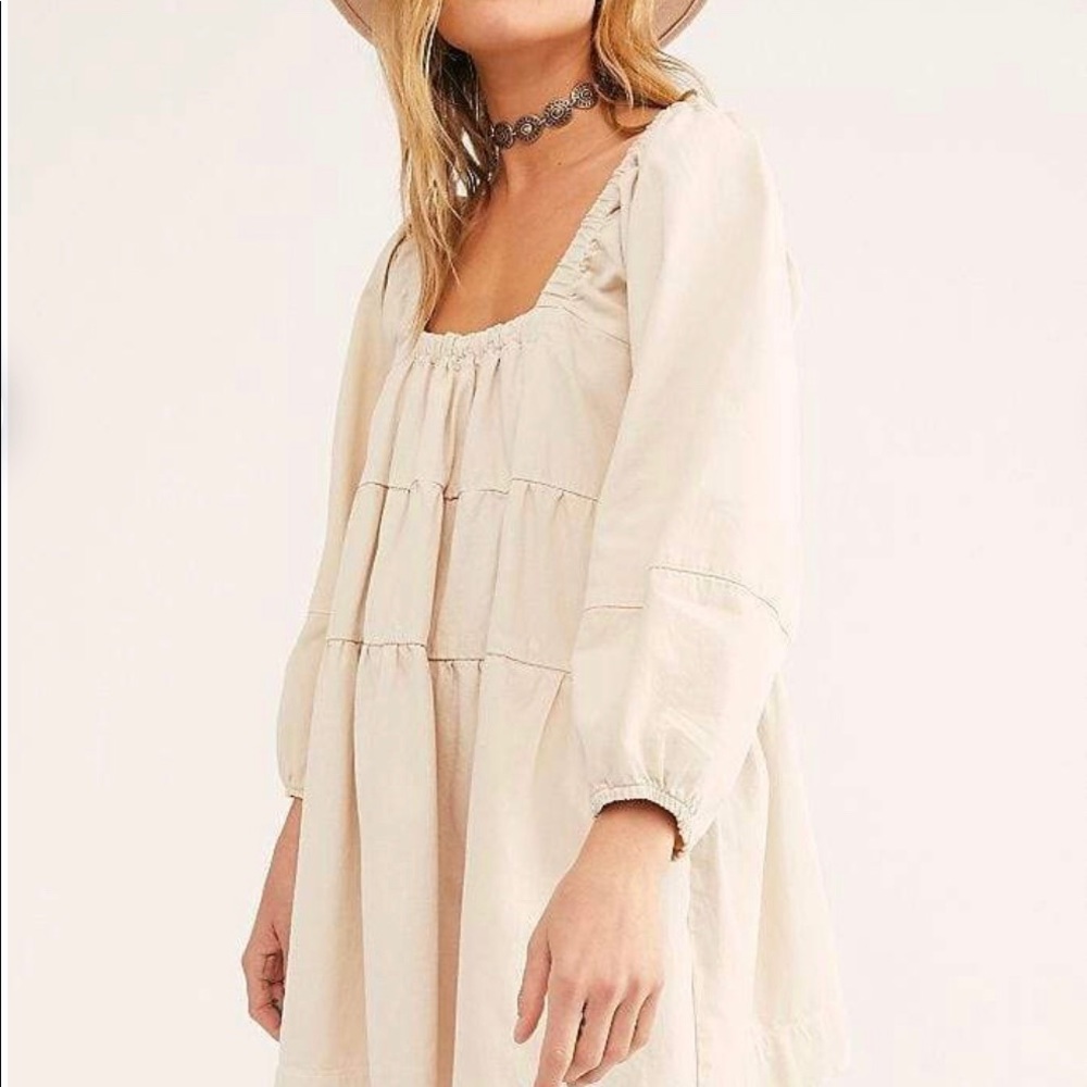 Free People Lou Jean Babydoll Dress in Ecru XS